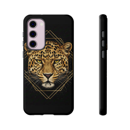 Leopard Phone Case – Black Gold Leopard Head Luxury Animal Tough Case