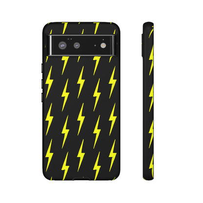 Yellow Lightning Bolt Tough Phone Case | Bold Electric Pattern Case for Iphone, Samsung Galaxy and Pixel