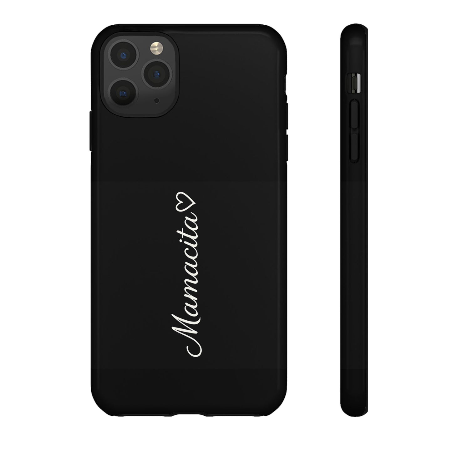 Mamacita Script Phone Case | Minimal Black Tough Case | Sleek Aesthetic Cover