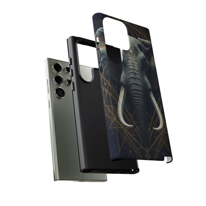 Elephant Mandala Phone Case – Black and Gold Spiritual Elephant Tough Protective Case