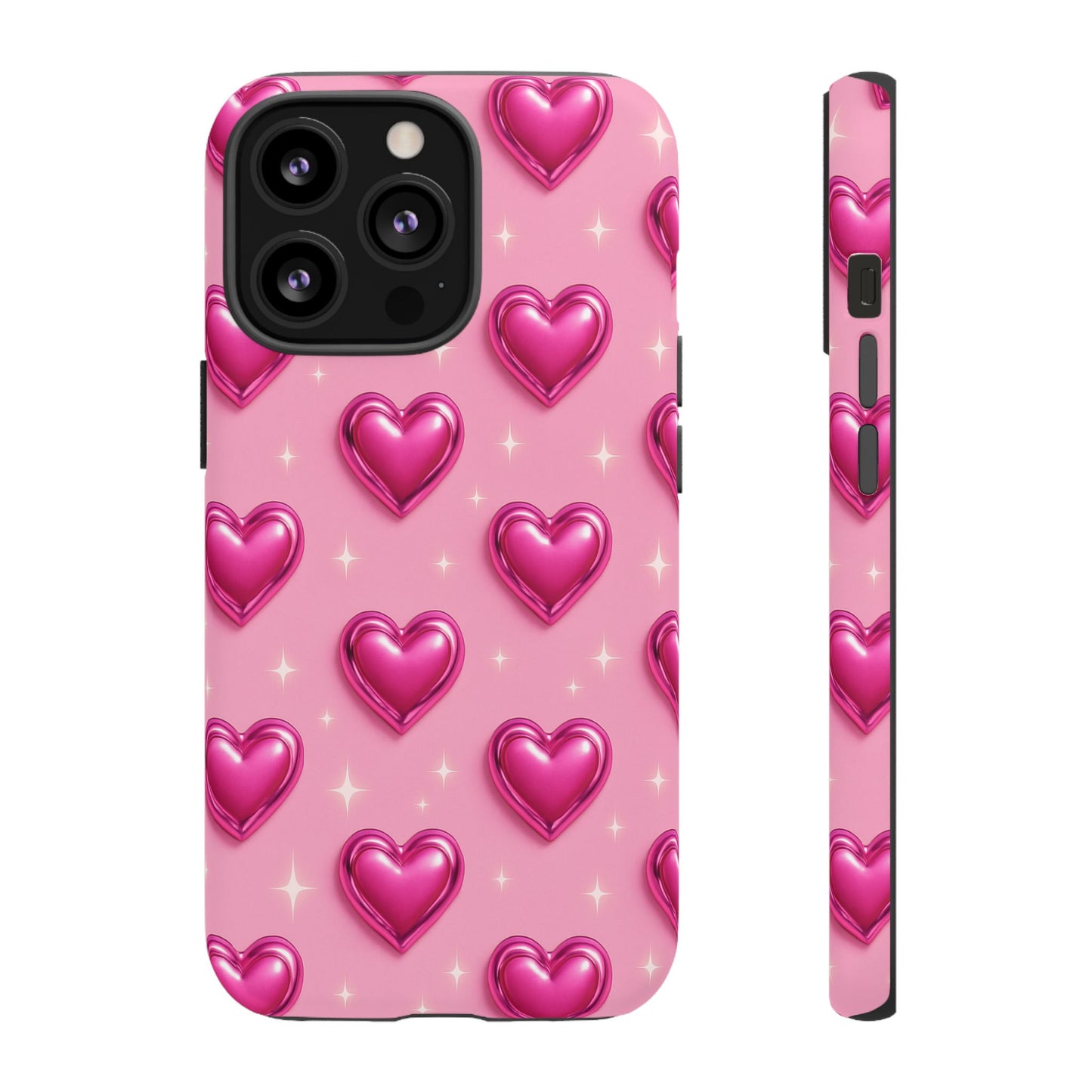 Pink Heart Pattern Phone Case | Tough Protective Case for Iphone, Samsung Galaxy and Pixel
