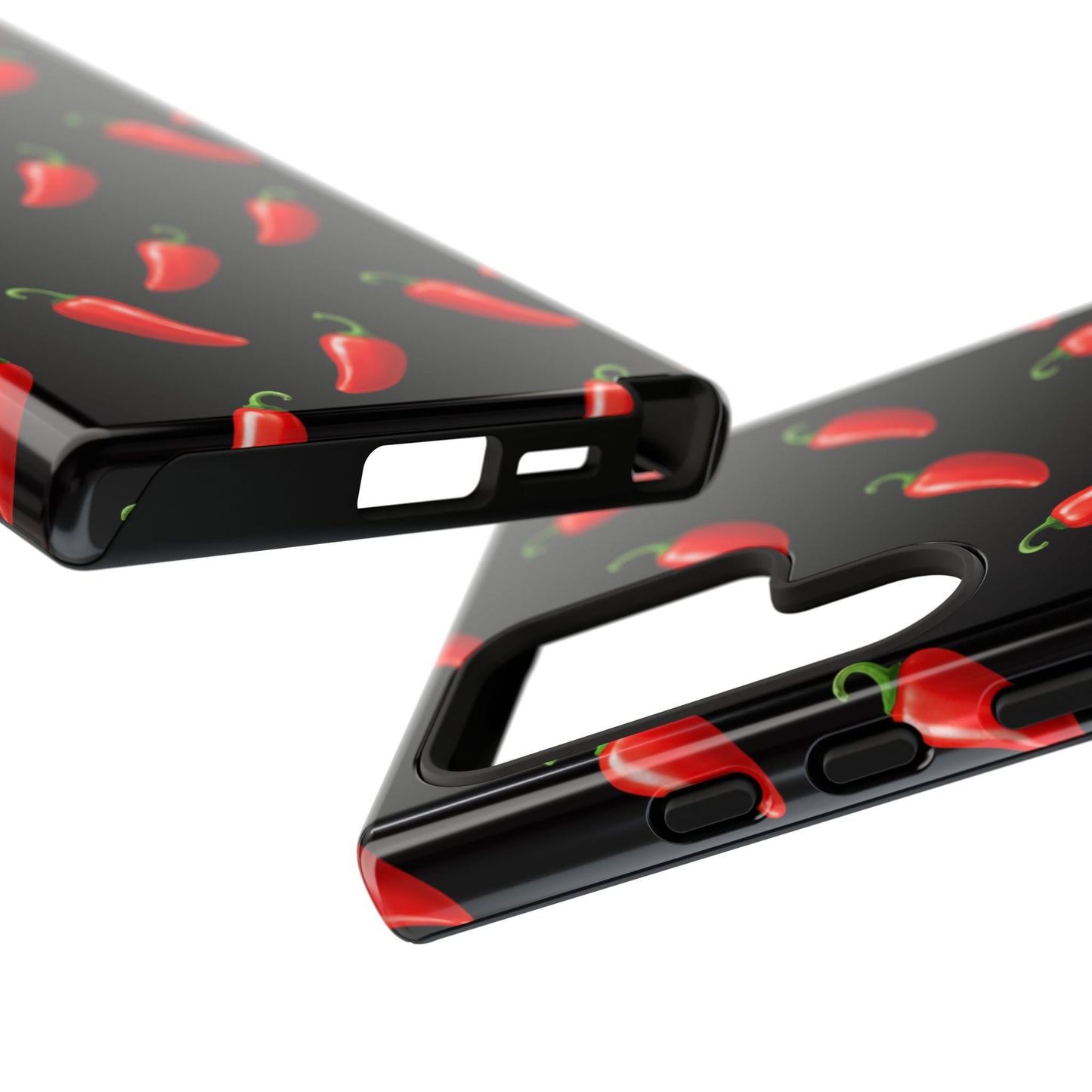 Spicy Chili Pepper Phone Case – Black Cute Hot Pepper Tough Cover for Iphone, Samsung Galaxy and Pixel