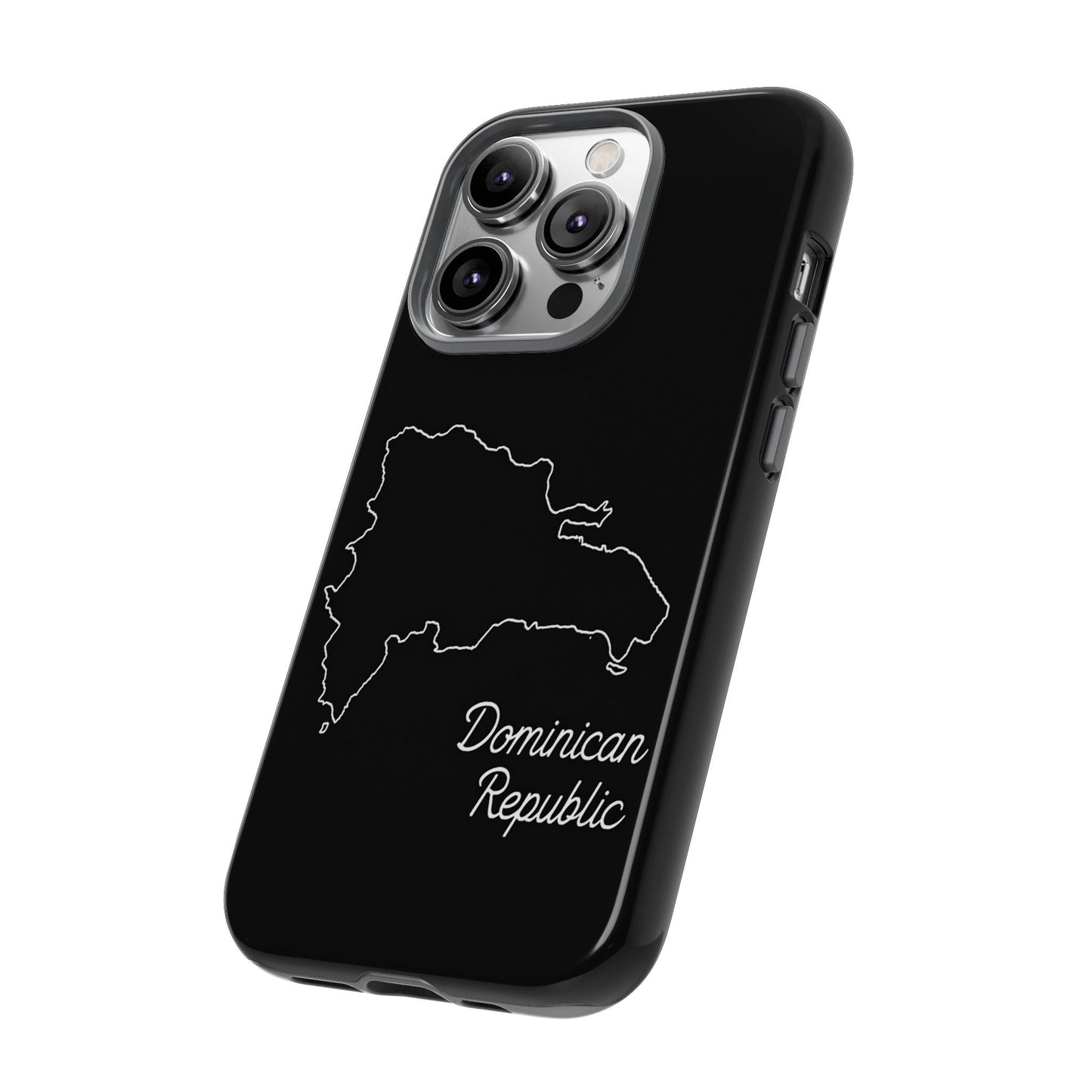 Dominican Republic Outline Phone Case – Minimal Country Map Tough Case (iPhone, Samsung, Pixel)