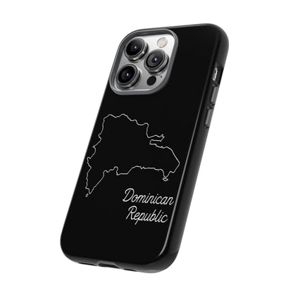 Dominican Republic Outline Phone Case – Minimal Country Map Tough Case (iPhone, Samsung, Pixel)