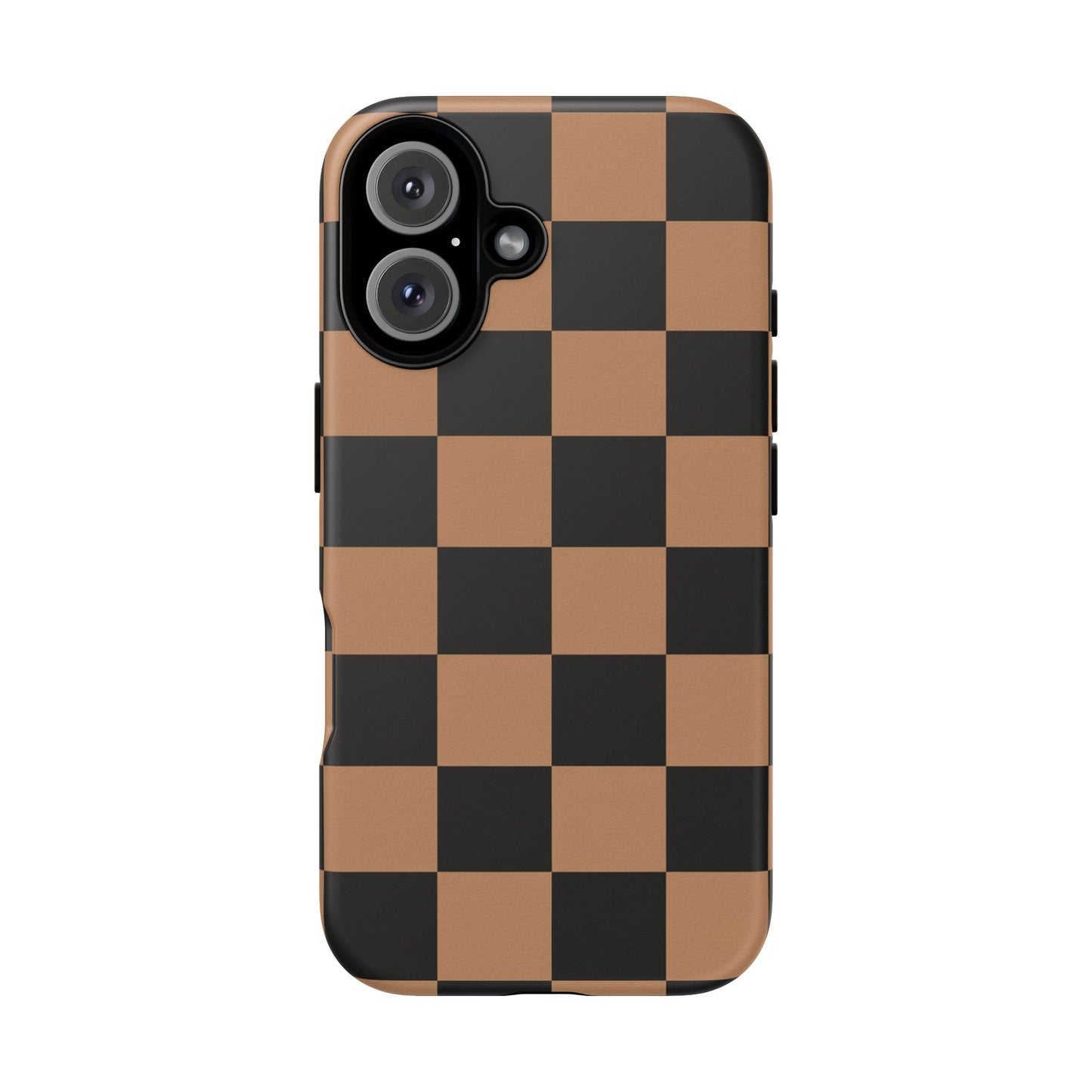 Brown Checkered Phone Case | Aesthetic Checkerboard iPhone & Samsung Tough Case