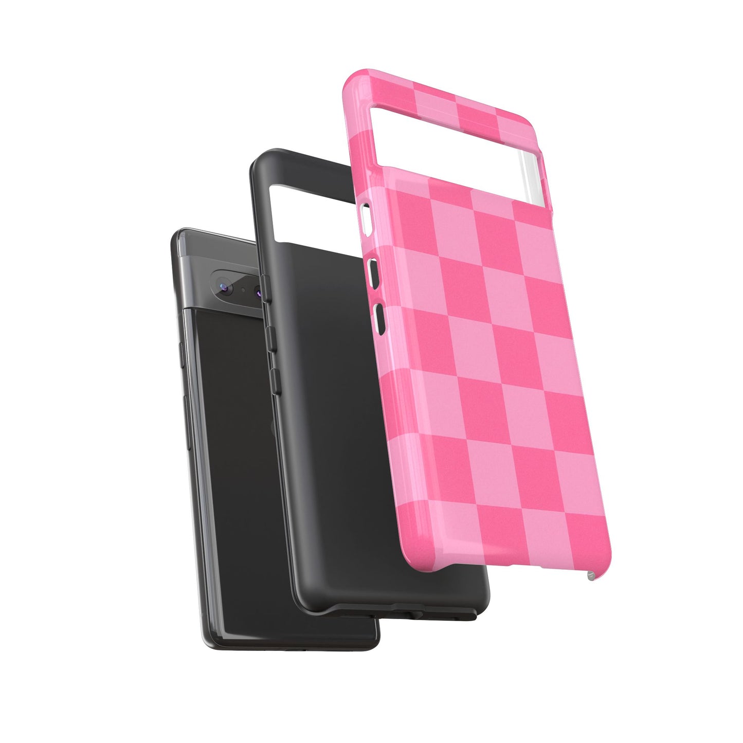 Pink Checkerboard Phone Case – Cute Aesthetic Tough Case for iPhone & Samsung