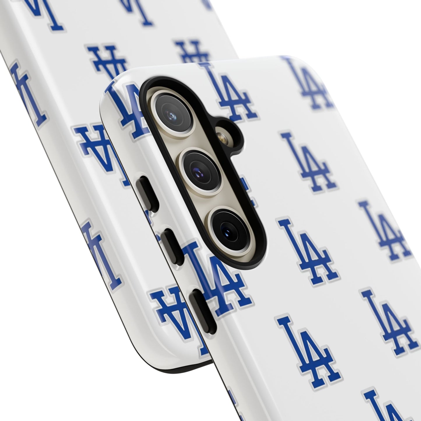 Blue LA Monogram Pattern Phone Case | Minimal Baseball Inspired Tough Cover