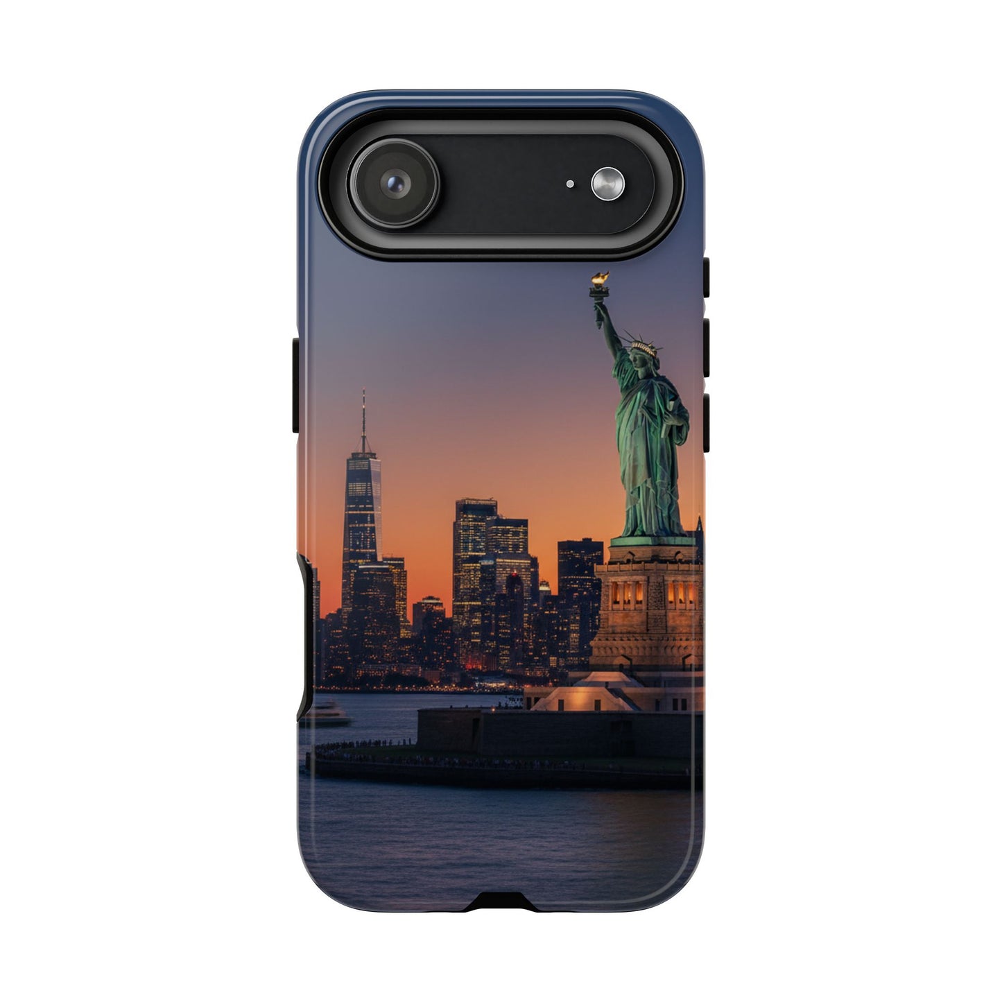 Statue of Liberty Sunset Phone Case – New York City Skyline Travel Aesthetic Tough Case