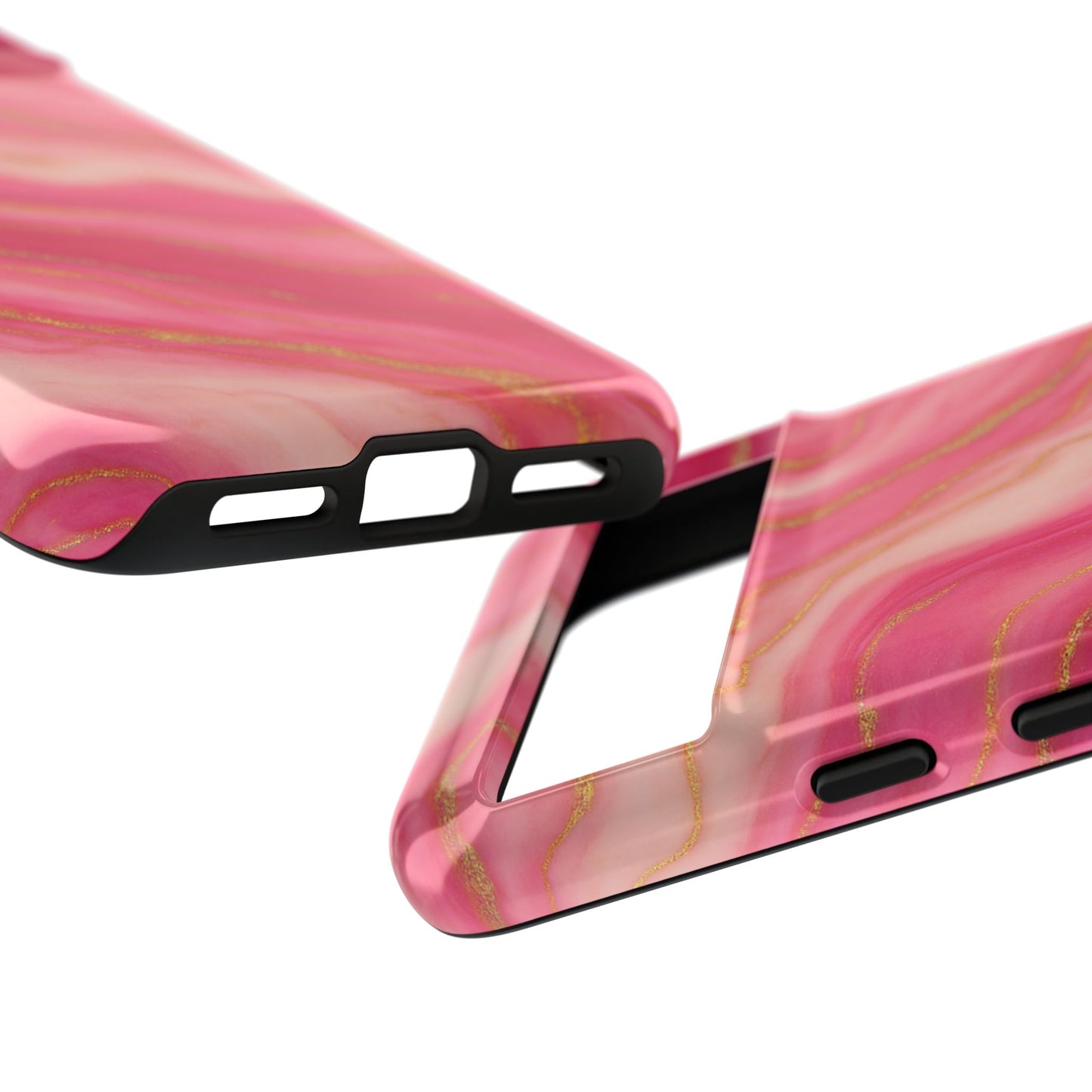 Pink Marble Phone Case | Rose Gold Swirl Aesthetic Tough Protective Case