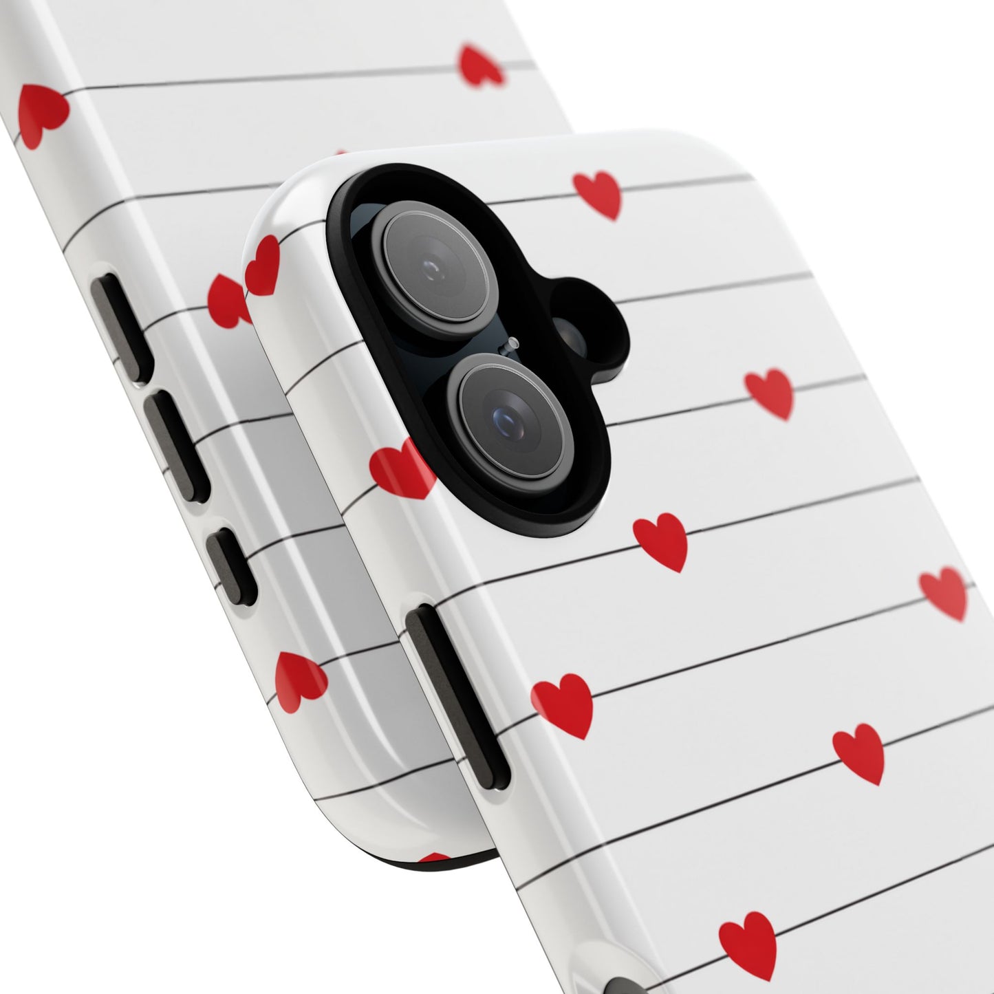Red Heart Stripe iPhone Case | Tough Shockproof Love Aesthetic Cover