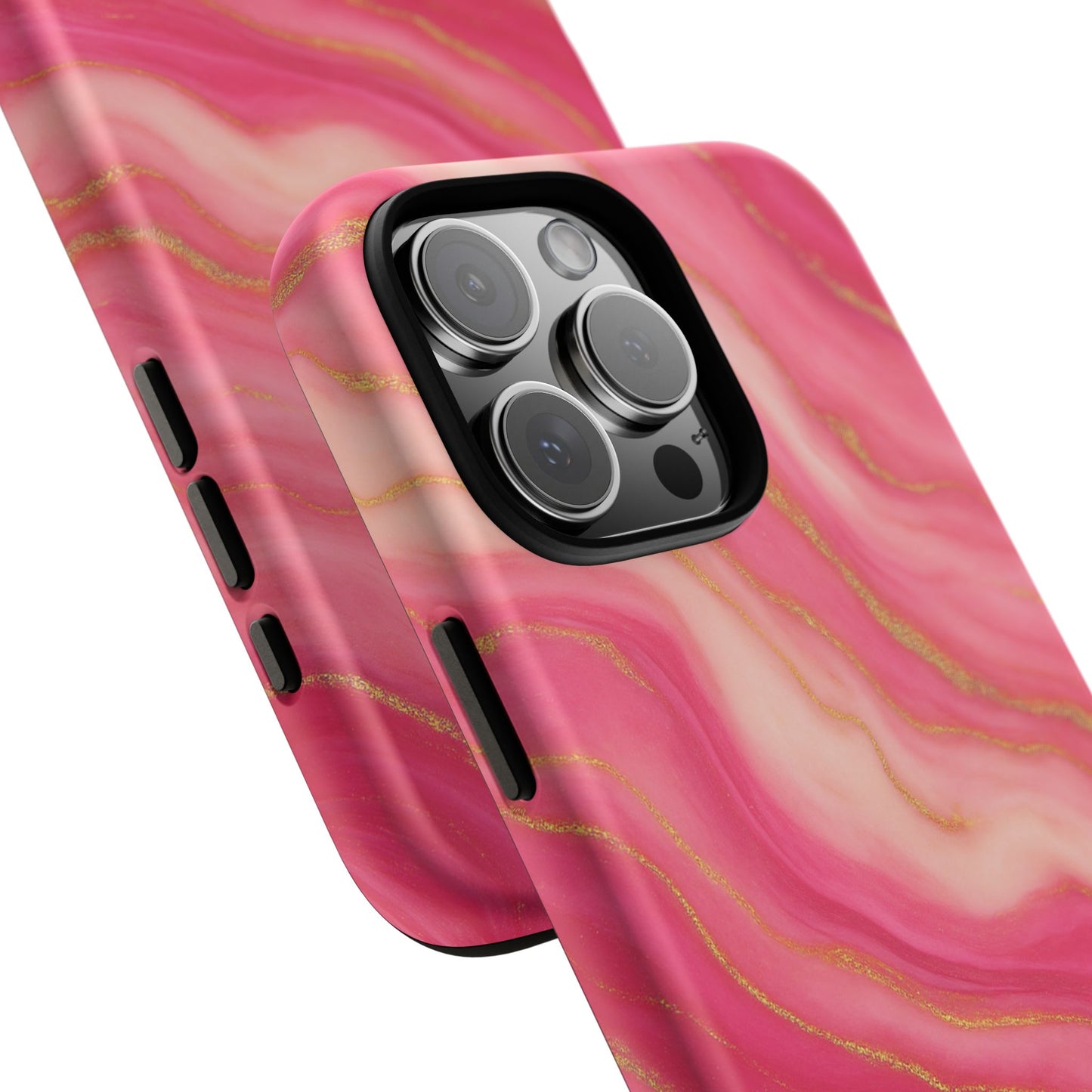 Pink Marble Phone Case | Rose Gold Swirl Aesthetic Tough Protective Case