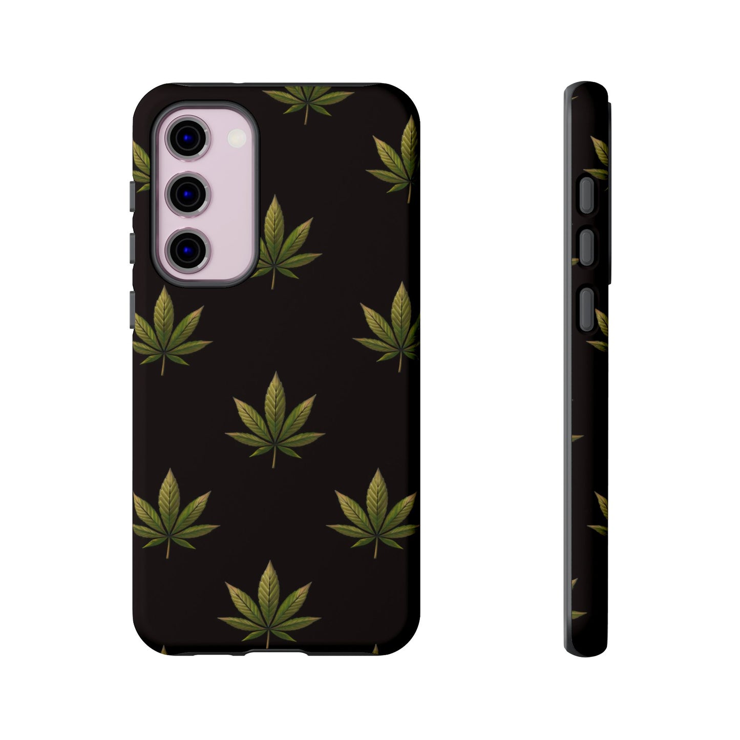 Cannabis Leaf Phone Case Green Weed Leaf Pattern Tough Protective Cover
