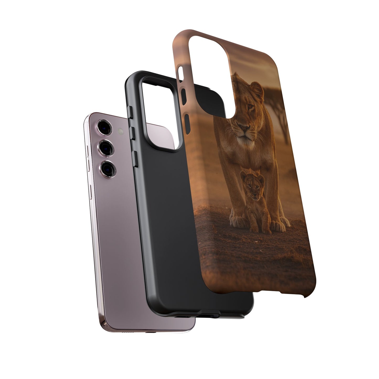 Lioness & Cub Phone Case | Safari Wildlife Tough Case for iPhone & Samsung