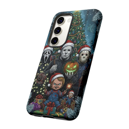 Christmas Horror Phone Case – Festive Slasher Collage Tough Case (iPhone, Samsung, Pixel)
