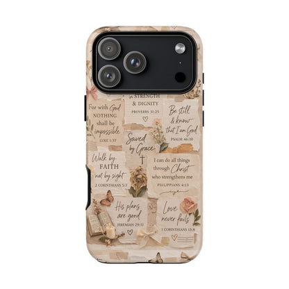 Christian Bible Verse Phone Case | Faith Scripture Aesthetic Floral Christian Case
