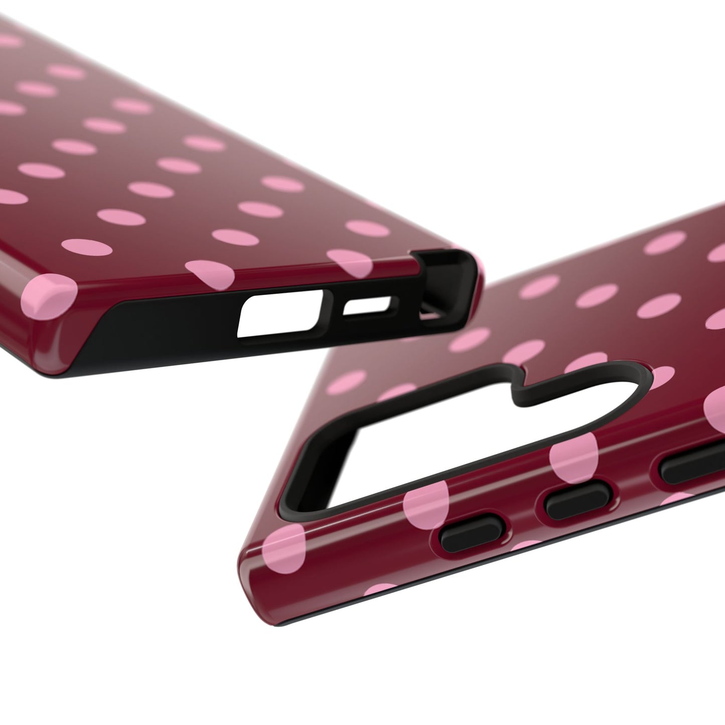 Pink Polka Dot Phone Case – Cute Aesthetic Tough Protective Phone Cover for Iphone, Samsung Galaxy and Pixel