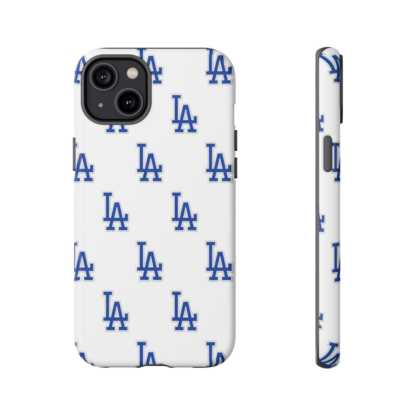 Blue LA Monogram Pattern Phone Case | Minimal Baseball Inspired Tough Cover