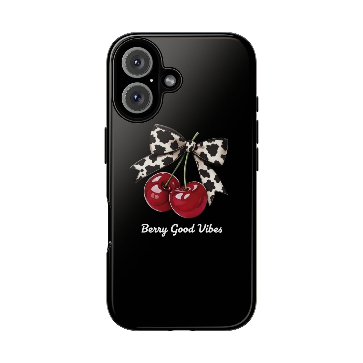 Cherry Cow Print Phone Case | Coquette Bow Aesthetic iPhone & Samsung Tough Case