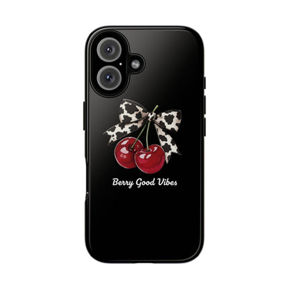 Cherry Cow Print Phone Case | Coquette Bow Aesthetic iPhone & Samsung Tough Case