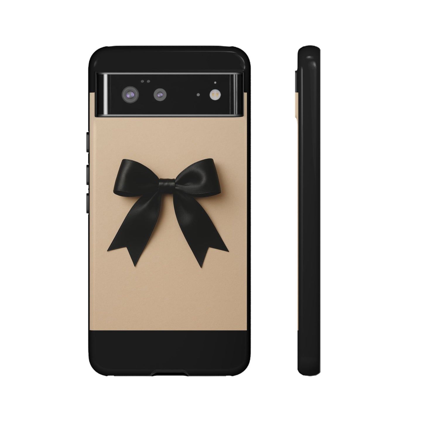 Black Bow Phone Case | Elegant Coquette Bow Design | Chic Neutral Tough Case for iPhone & Samsung
