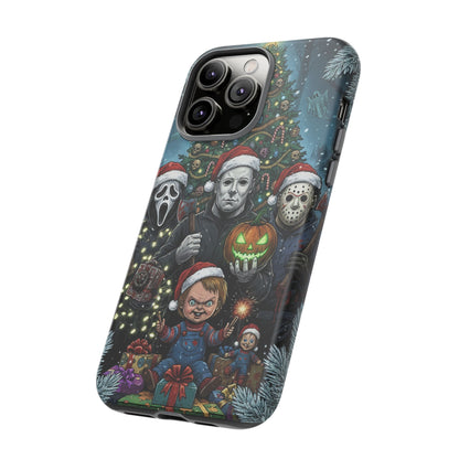 Christmas Horror Phone Case – Festive Slasher Collage Tough Case (iPhone, Samsung, Pixel)