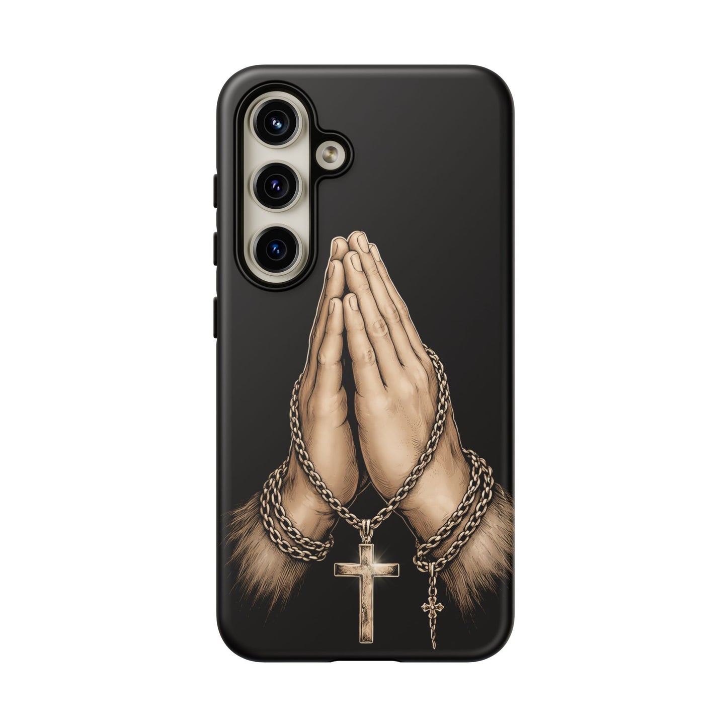 Praying Hands Cross Phone Case – Christian Faith Scripture Cover