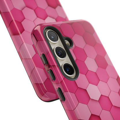 Hot Pink Hexagon Phone Case | Honeycomb Geometric Aesthetic | Cute Pink iPhone & Samsung Tough Protective Case