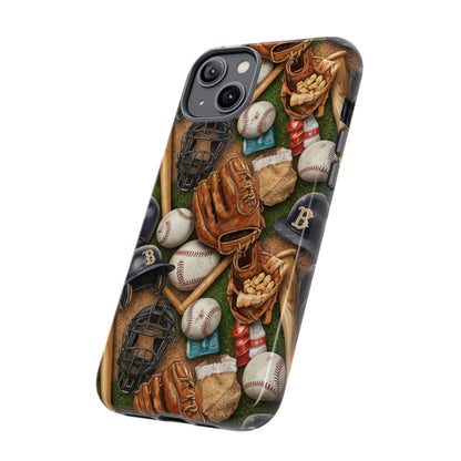 Baseball Gear Collage Phone Case – Vintage Baseball Equipment Sports Tough Case