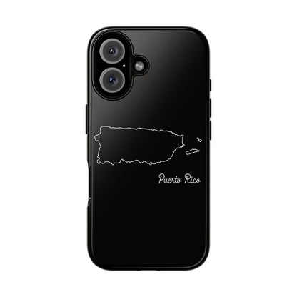 Puerto Rico Outline Phone Case – Minimal Country Map Tough Case (iPhone, Samsung, Pixel)