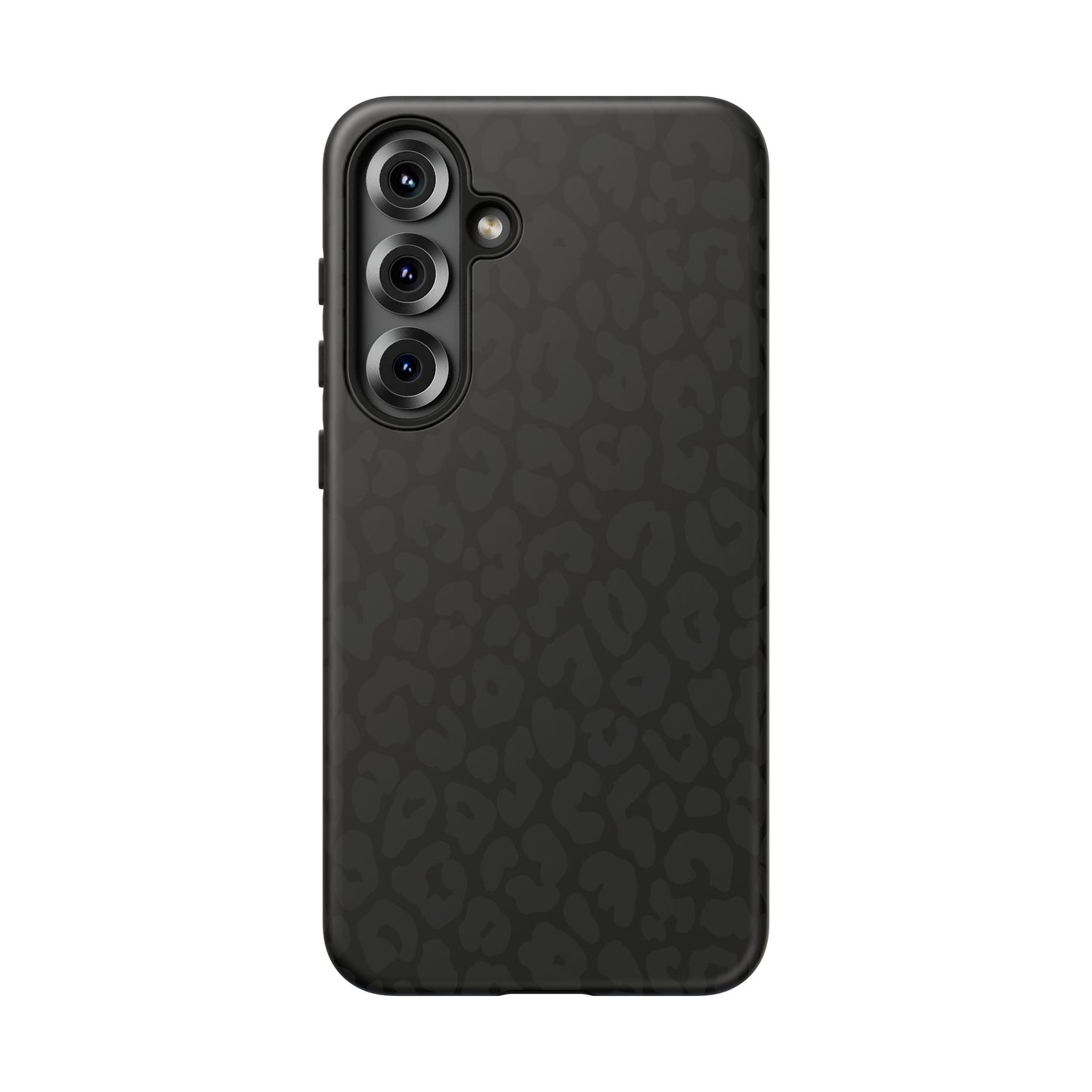 Black Leopard Phone Case | Black on Black Leopard Print Tough iPhone & Samsung Case | Matte or Glossy Protective Cover