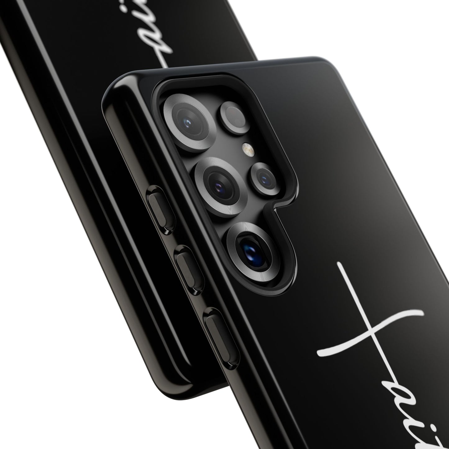 Faith Cross Phone Case, Christian Aesthetic Minimalist Black Matte Case, Religious Gift iPhone Samsung Cover