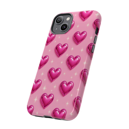 Pink Heart Pattern Phone Case | Tough Protective Case for Iphone, Samsung Galaxy and Pixel