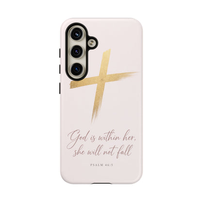 Psalm 46:5 God Is Within Her Christian Cross Phone Case Faith Gift