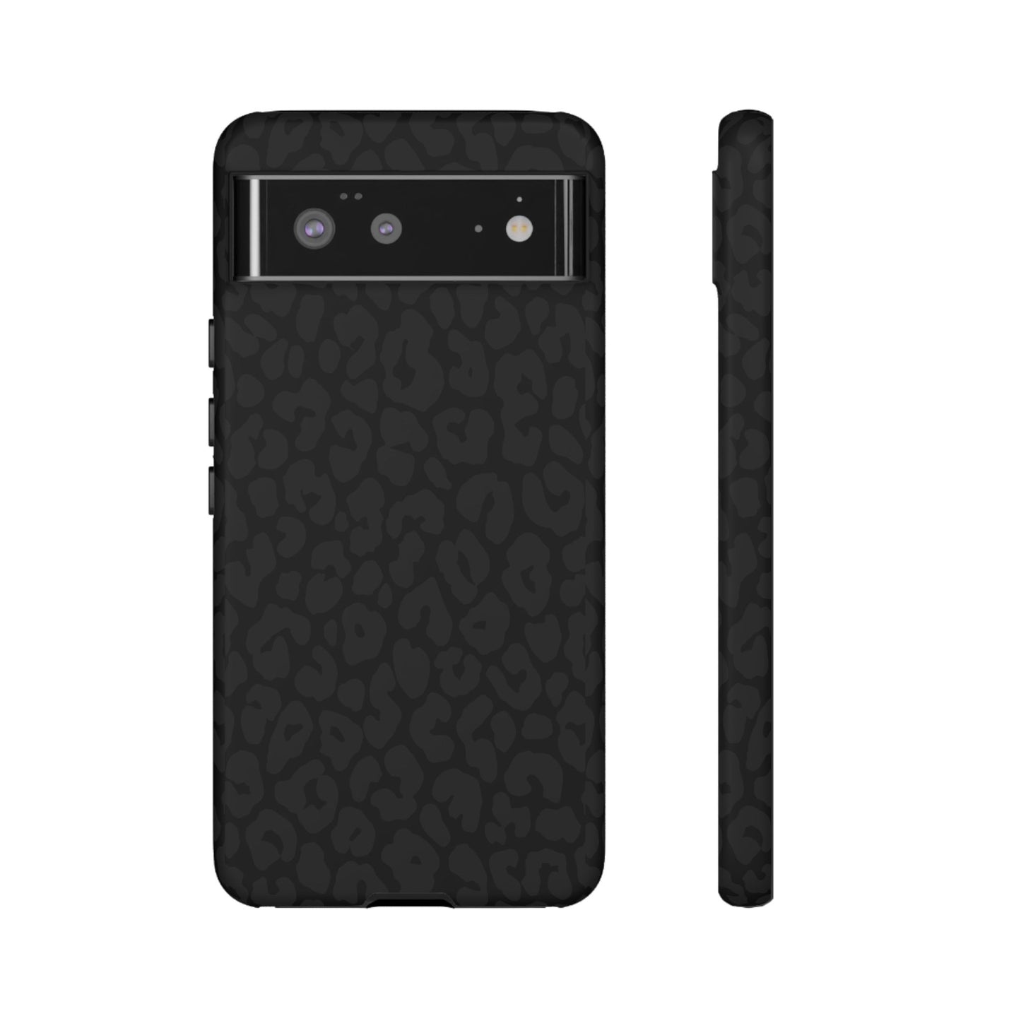 Black Leopard Phone Case | Black on Black Leopard Print Tough iPhone & Samsung Case | Matte or Glossy Protective Cover