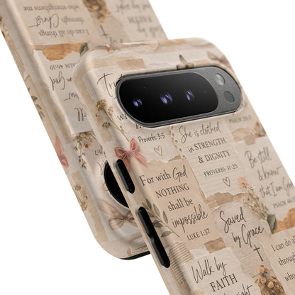 Christian Bible Verse Phone Case | Faith Scripture Aesthetic Floral Christian Case