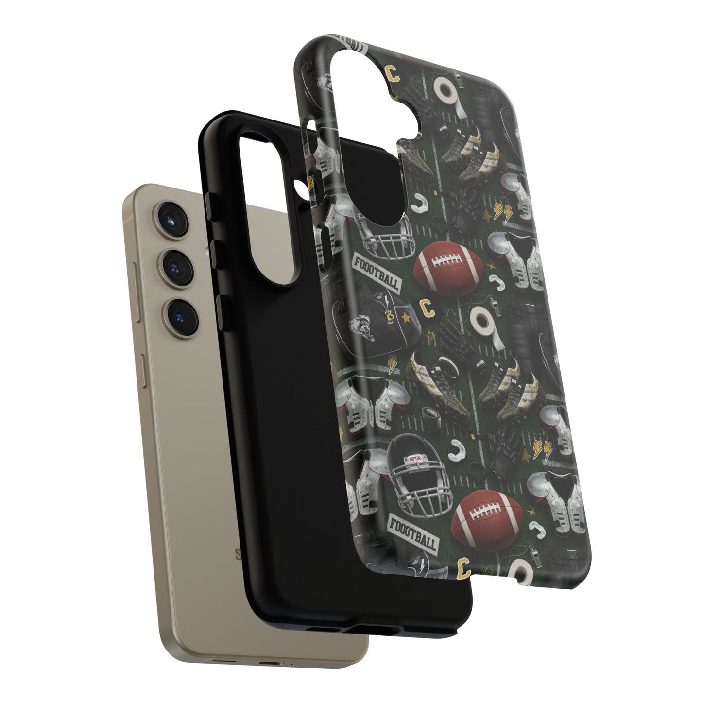 Football Pattern Phone Case – Sports Fan Tough Protective Game Day Case