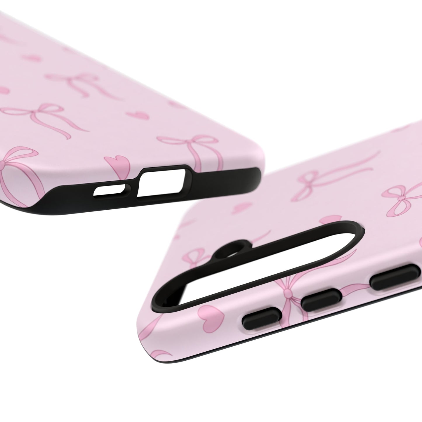 Pink Bow Heart Aesthetic Phone Case – Coquette Cute Tough Cover
