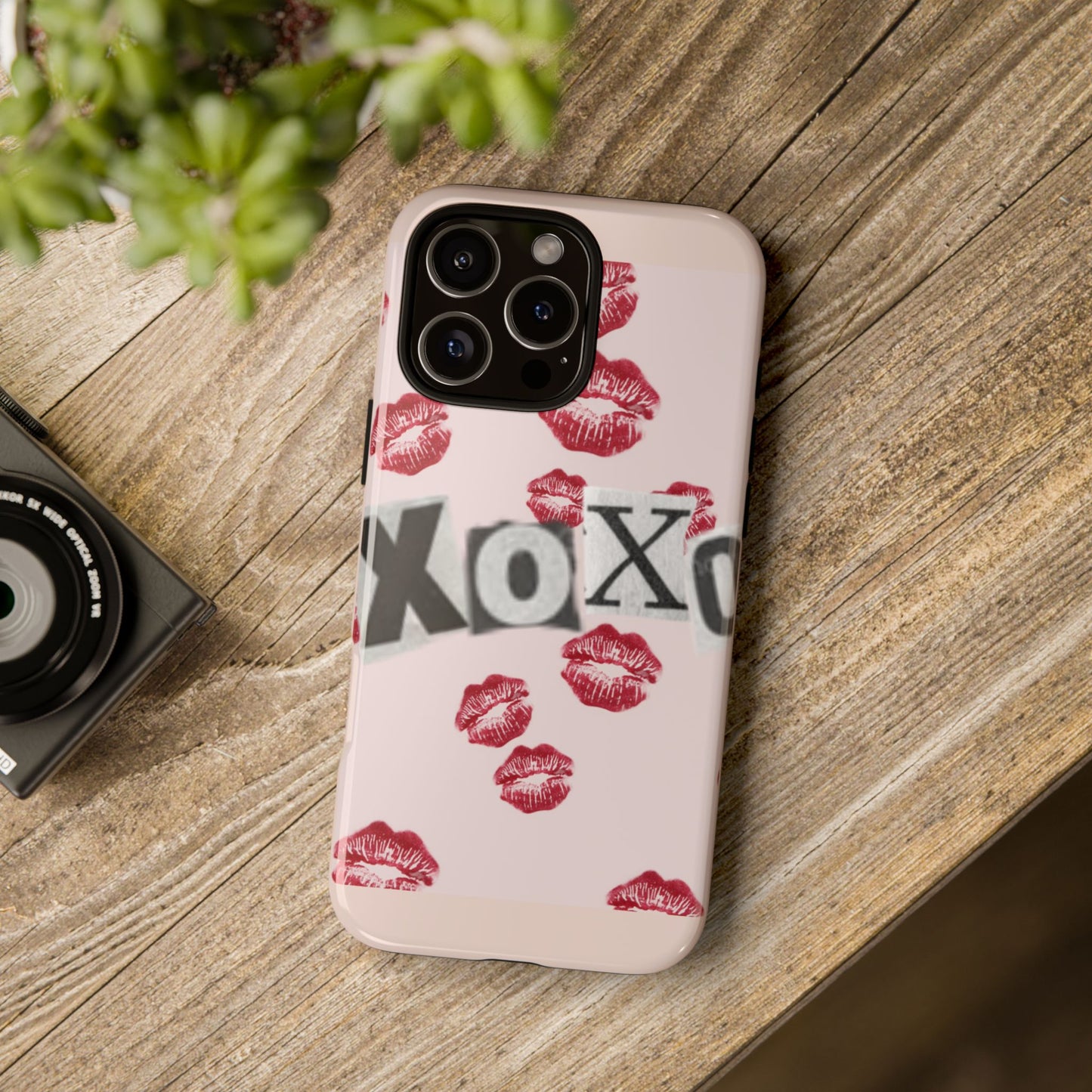 XOXO Kiss Print Phone Case | Coquette Valentine Aesthetic | Cute Pink Lipstick Kiss Tough Case for iPhone & Samsung