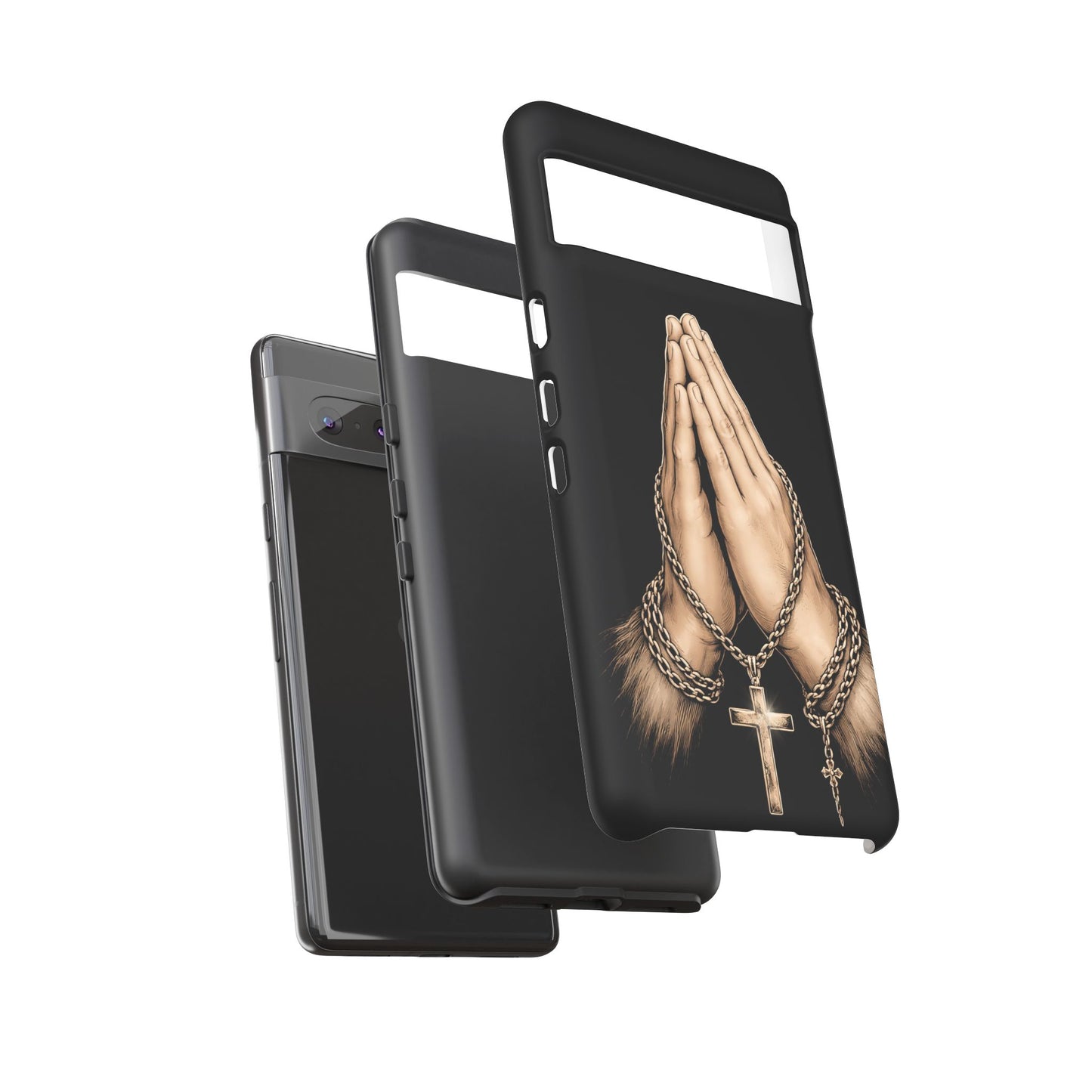 Praying Hands Cross Phone Case – Christian Faith Scripture Cover