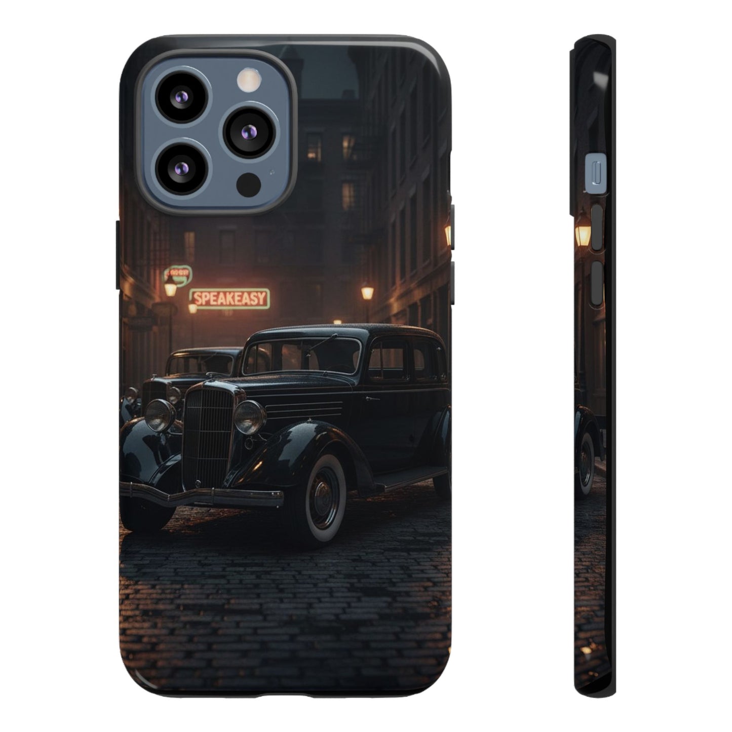 Vintage Classic Car Phone Case | Retro Noir Aesthetic | 1930s Street Scene Tough Case for iPhone & Samsung