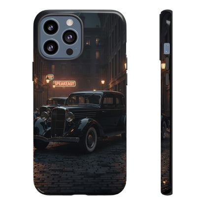 Vintage Classic Car Phone Case | Retro Noir Aesthetic | 1930s Street Scene Tough Case for iPhone & Samsung