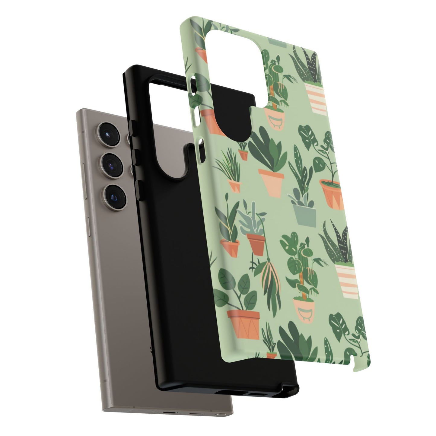 Plant Lover Phone Case | Cute Potted Plants Pattern | Botanical Aesthetic Tough Case