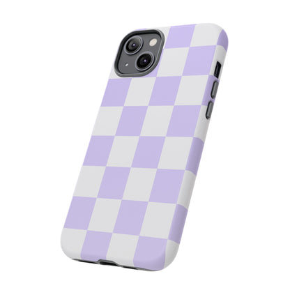 Lavender Checkerboard Phone Case | Pastel Aesthetic Checkered iPhone & Samsung Tough Case