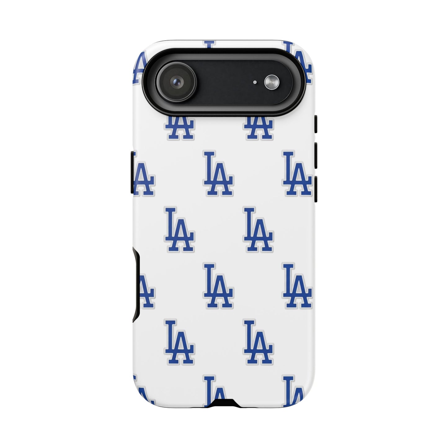 Blue LA Monogram Pattern Phone Case | Minimal Baseball Inspired Tough Cover