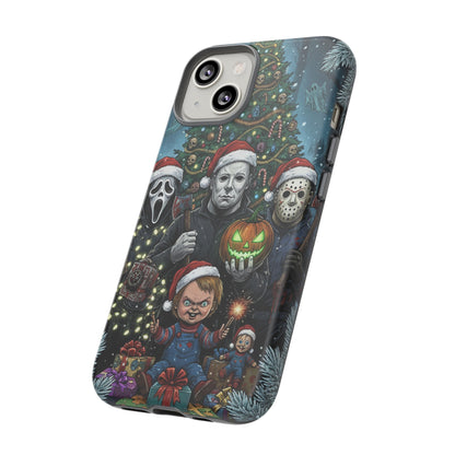 Christmas Horror Phone Case – Festive Slasher Collage Tough Case (iPhone, Samsung, Pixel)