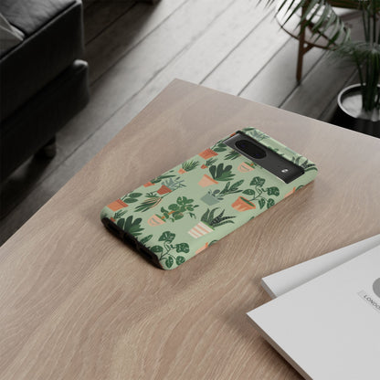 Plant Lover Phone Case | Cute Potted Plants Pattern | Botanical Aesthetic Tough Case