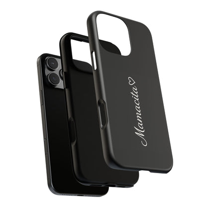 Mamacita Script Phone Case | Minimal Black Tough Case | Sleek Aesthetic Cover