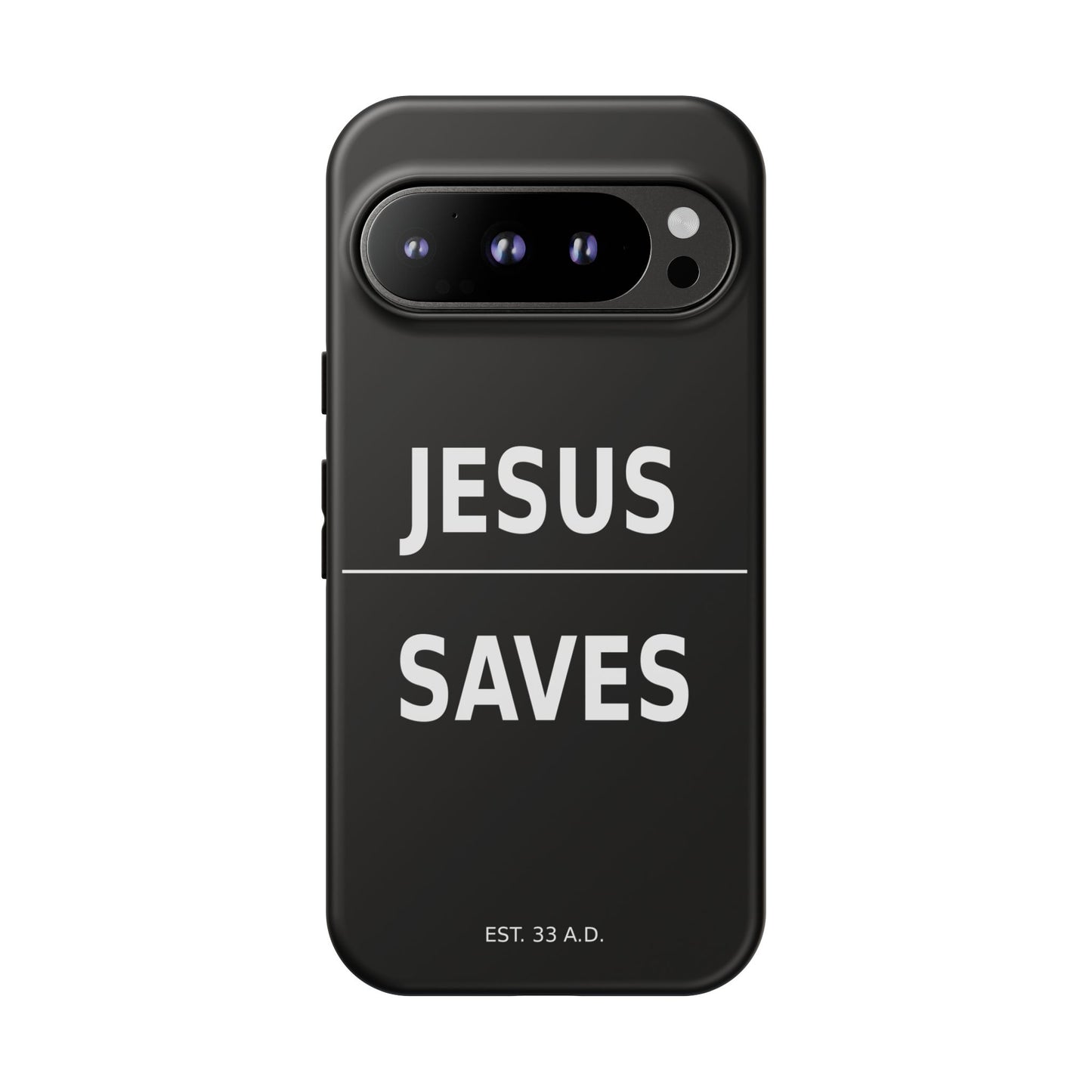 Jesus Saves Phone Case Christian Religious Minimalist Black Tough Cover