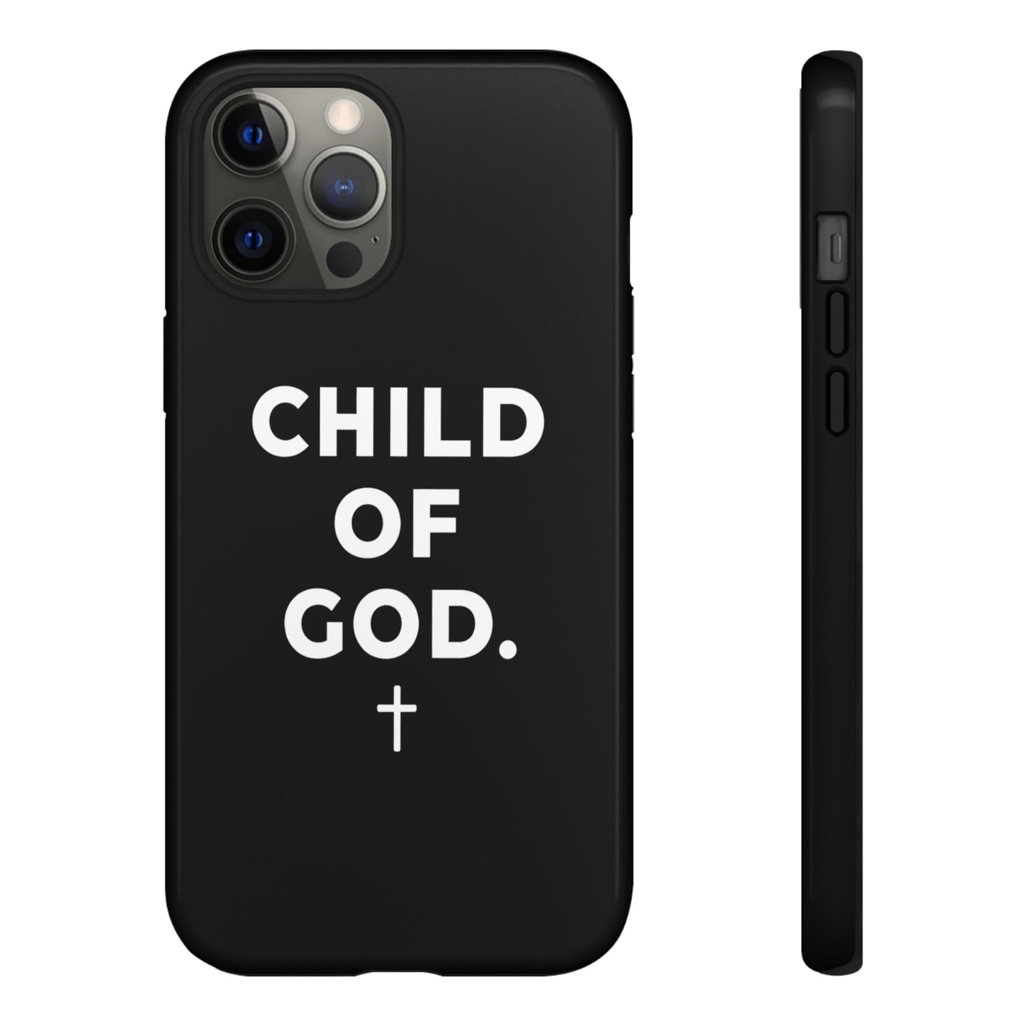 Child of God Phone Case Christian Black Aesthetic Cross Tough Cover