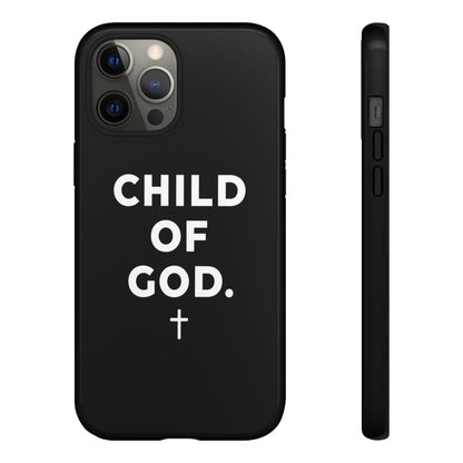 Child of God Phone Case Christian Black Aesthetic Cross Tough Cover